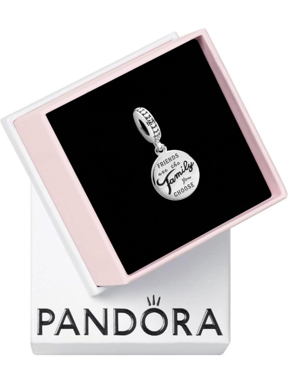 Friends Are Family Dangle Charm - Unique Gift, Sterling Silver Jewelry, Charm
